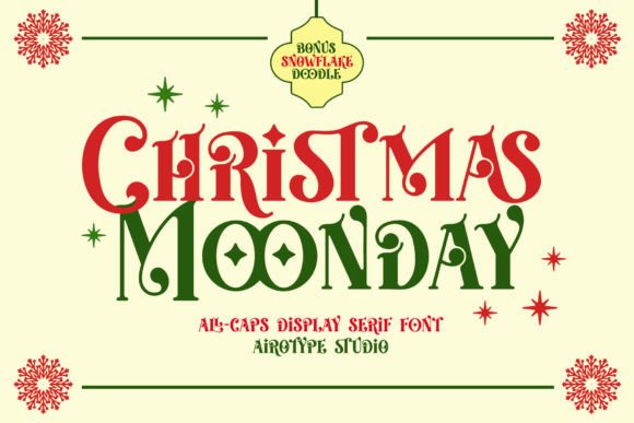 Christmas Moonday: A Festive Display Font for Editorial Design