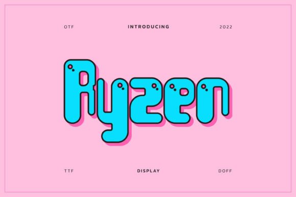 Ryzen: A Cheerful Display Font for Handmade Labels & Printables